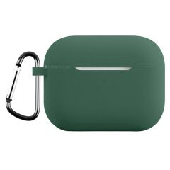 Airpods Pro 3. Nesil Uyumlu Kılıf Hoparlör ve Mikrofon Delikli Silikon Kapak Soft Yumuşak Dokulu Koyu Yeşil