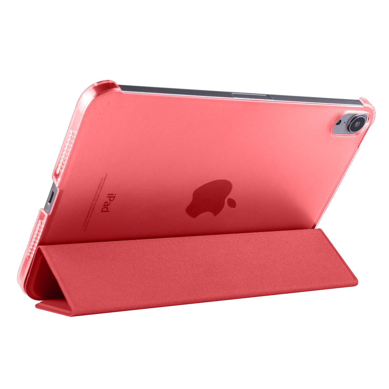 iPad Mini 7. Nesil 2024 Uyumlu Kapaklı Kılıf Standlı Flip Smart Akıllı Kapak Uyku Modlu Kırmızı