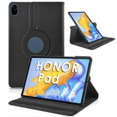 Honor Pad X8 Pro 11.5'' Kılıf 360° Dönebilen Standlı Kapaklı Tablet Kılıfı Smart Uyku Modlu Akıllı Siyah