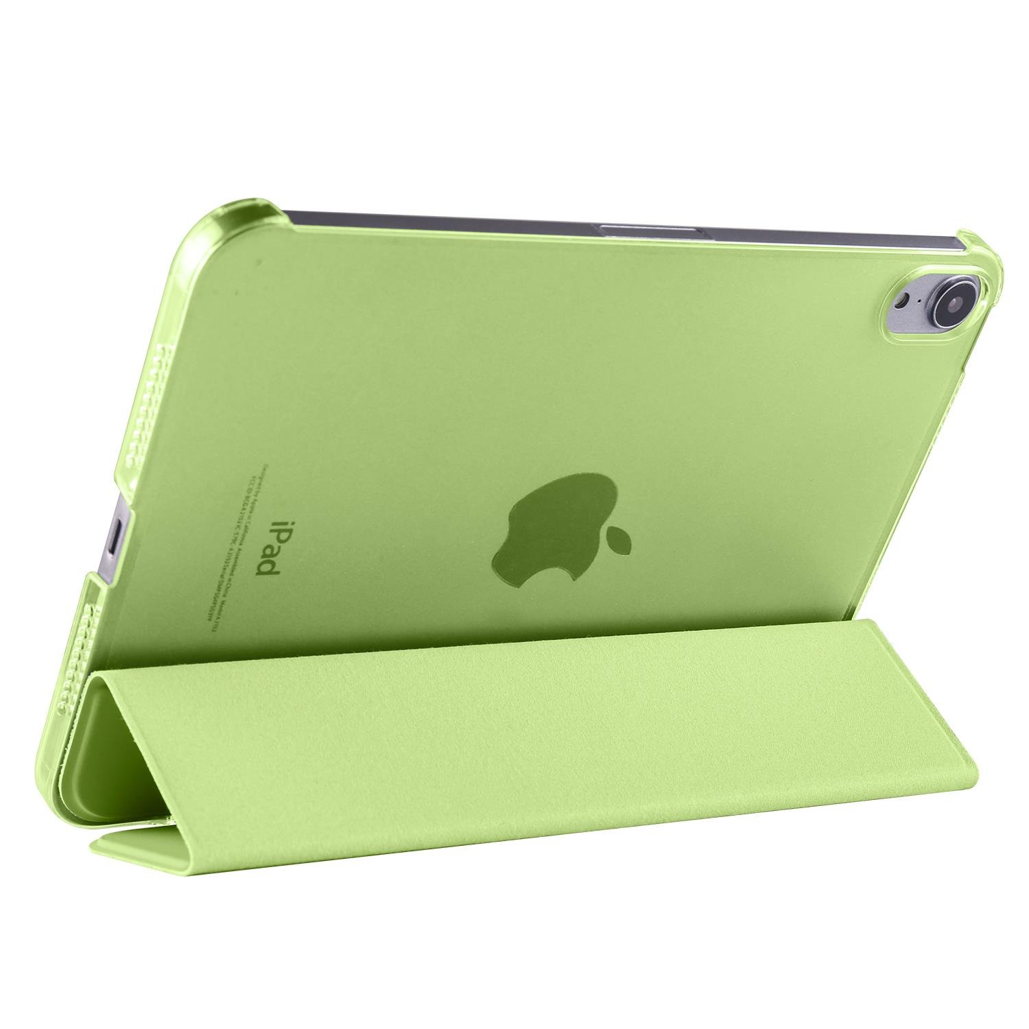 iPad Mini 7. Nesil 2024 Uyumlu Kapaklı Kılıf Standlı Flip Smart Akıllı Kapak Uyku Modlu Yeşil