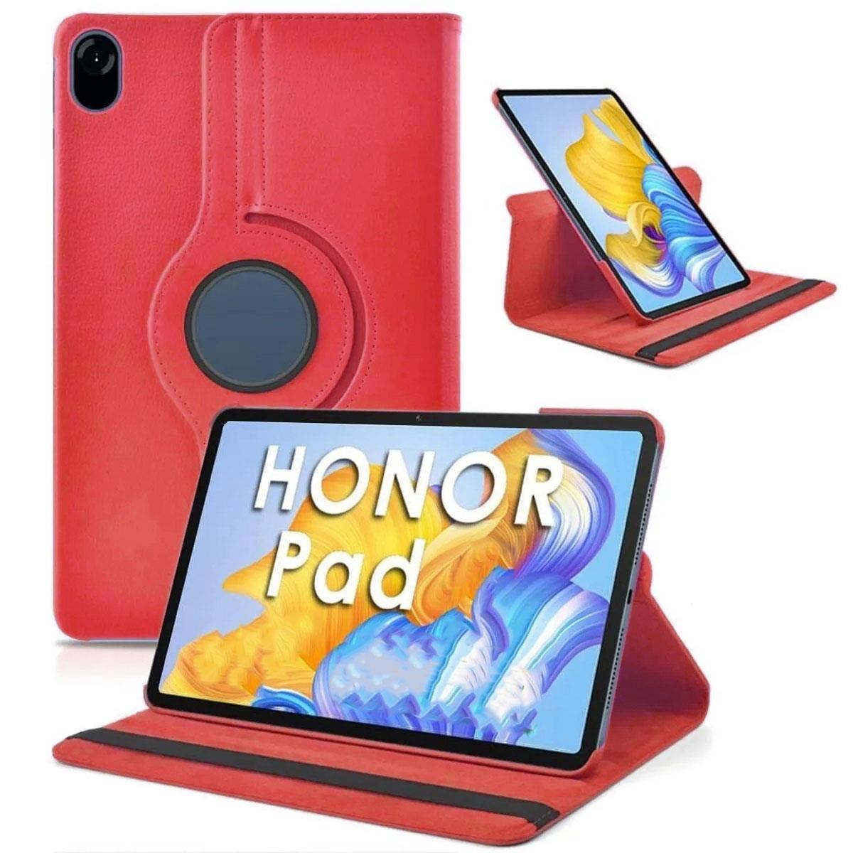 Honor Pad X9 11.5'' 2023 Kılıf 360° Dönebilen Standlı Kapaklı Tablet Kılıfı Smart Uyku Modlu Akıllı Kırmızı