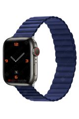 Apple Watch 8 41 mm uyumlu Magnetik Silikon Kordon Çift Renkli Mıknatıslı Premium Kayış Lacivert