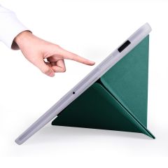 Galaxy Tab S7 Plus T970 Kılıf Kalem Bölmeli Premium Smart Standlı Tablet Kılıfı Koyu Yeşil