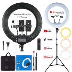Ring Light Led Işık Halkası 21’’ 54 cm Profesyonel Stüdyo Işığı ve 210 cm Monopod+Taşıma Çantası