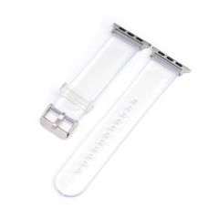 Apple Watch 8 41 mm uyumlu Şeffaf Silikon Kordon Şık ve Estetik Kayış