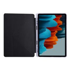 Galaxy Tab S7 Plus T970 Kılıf Kalem Bölmeli Premium Smart Standlı Tablet Kılıfı Siyah