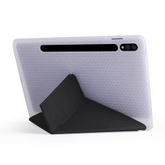 Galaxy Tab S7 Plus T970 Kılıf Kalem Bölmeli Premium Smart Standlı Tablet Kılıfı Siyah