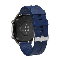 Samsung Galaxy Watch 5 40 / 44 mm Uyumlu Silikon Kordon Spor Tasarım Premium Spor Kayış Lacivert