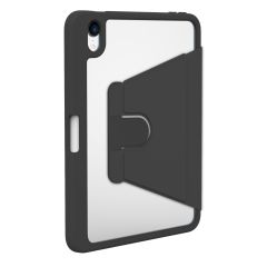 iPad Mini 7. Nesil 2024 Uyumlu Kılıf 360 Dönebilen Kalem Bölmeli Yatay Dikey Standlı Akıllı Kapak Siyah