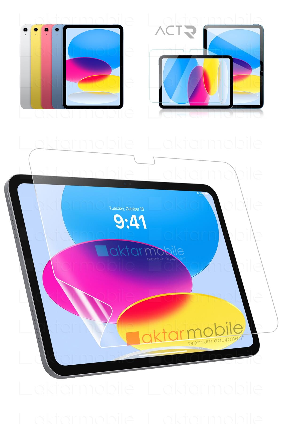 Apple iPad 10. Nesil 2022 10.9'' inc Ekran Koruyucu Nano Kırılmaz Esnek Ultra İnce Üstün Koruma