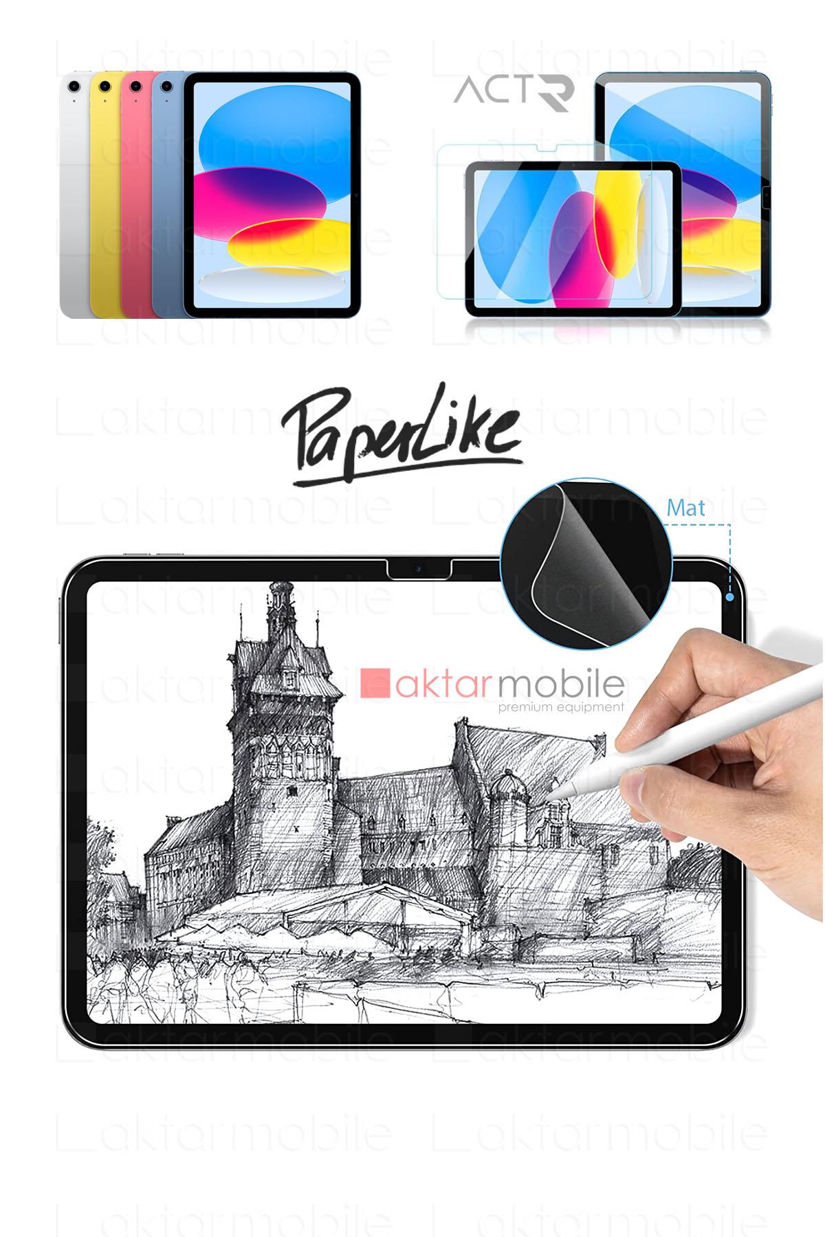 Apple iPad 10. Nesil 2022 10.9'' Uyumlu Paper Like Ekran Koruyucu Nano Kırılmaz Kağıt Hissi Mat Yüzey