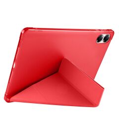Honor Pad X8 Pro 11.5'' Uyumlu Kılıf Kalem Bölmeli Standlı Akıllı Uyku Modlu Kapaklı Tablet Kılıfı Kırmızı