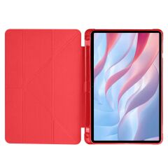 Honor Pad X8 Pro 11.5'' Uyumlu Kılıf Kalem Bölmeli Standlı Akıllı Uyku Modlu Kapaklı Tablet Kılıfı Kırmızı