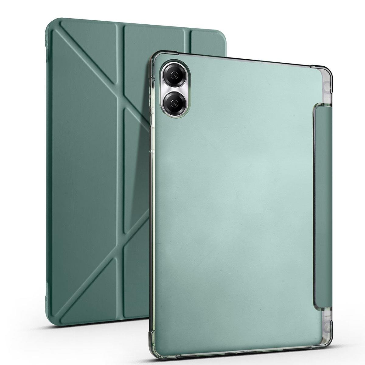 Honor Pad X8 Pro 11.5'' Uyumlu Kılıf Kalem Bölmeli Standlı Akıllı Uyku Modlu Kapaklı Tablet Kılıfı Koyu Yeşil