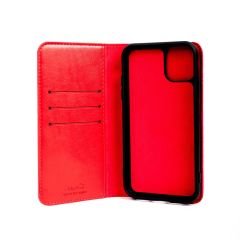 iPhone XS Max Kapaklı Cüzdan Kartlık Kılıf Çıkartılabilen Mıknatıslı Kapak Standlı Kılıf Kırmızı