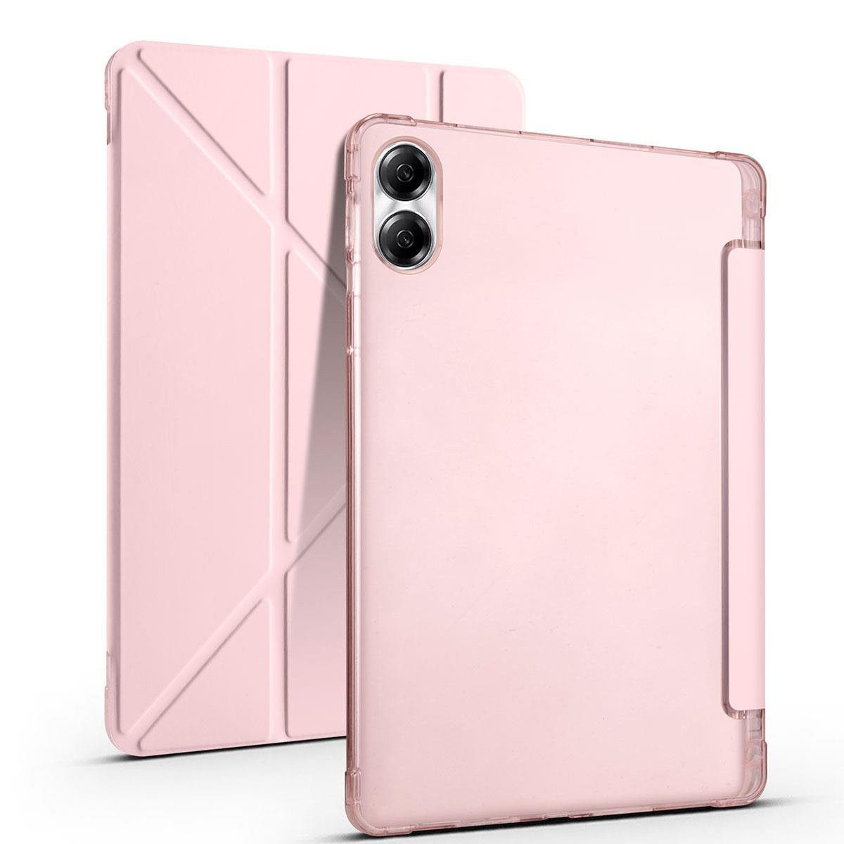 Honor Pad X8 Pro 11.5'' Uyumlu Kılıf Kalem Bölmeli Standlı Akıllı Uyku Modlu Kapaklı Tablet Kılıfı Rose Gold