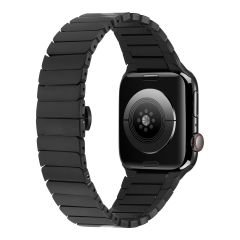 Apple Watch Ultra 49 mm uyumlu Metal Kordon Baklalı Model Bilezik Paslanmaz Çelik Kayış Siyah
