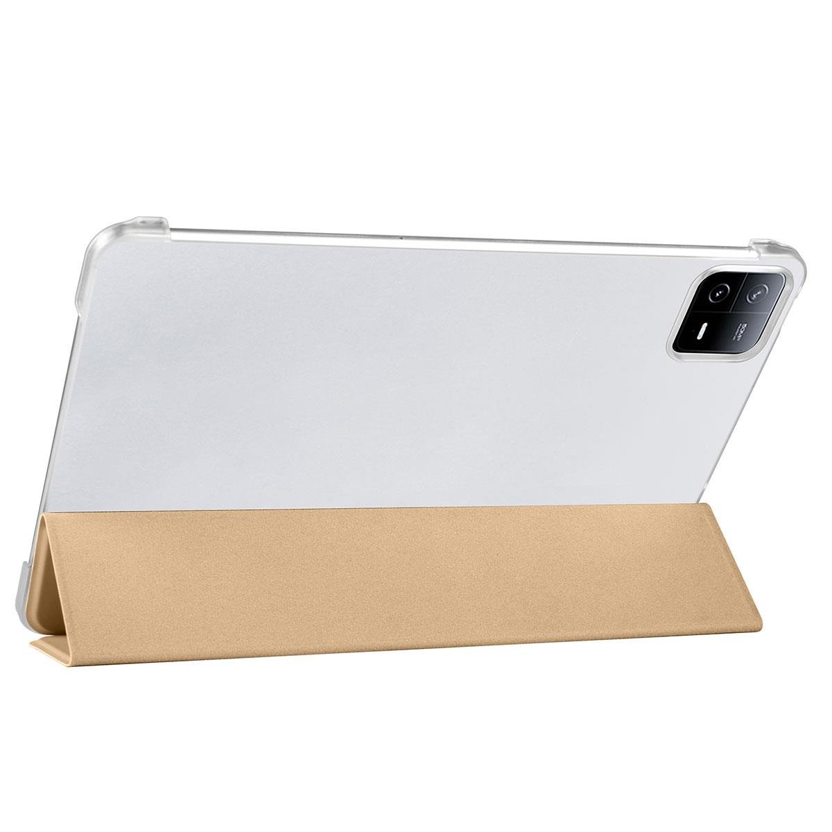 Xiaomi Pad 6 11'' 2023 Kılıf Standlı Flip Smart Akıllı Kapak Uyku Modlu Tablet Kılıfı Kapaklı Kılıf Gold