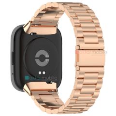 Redmi Watch 3 Active Uyumlu Metal Kordon Baklalı Model Paslanmaz Çelik Kayış Özel Pim Tasarımı