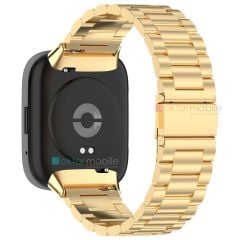 Redmi Watch 3 Active Uyumlu Metal Kordon Baklalı Model Paslanmaz Çelik Kayış Özel Pim Tasarımı
