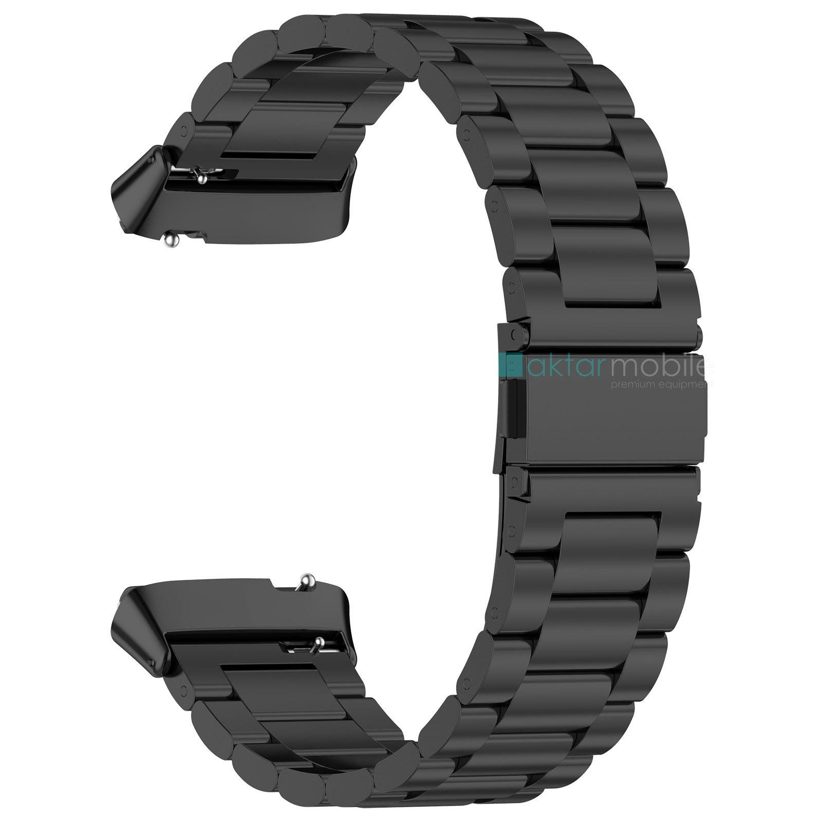 Redmi Watch 3 Active Uyumlu Metal Kordon Baklalı Model Paslanmaz Çelik Kayış Özel Pim Tasarımı Siyah