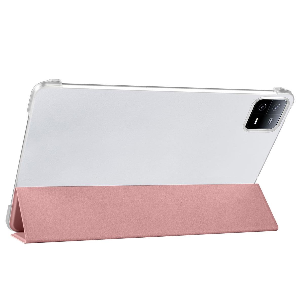 Xiaomi Pad 6 11'' 2023 Kılıf Standlı Flip Smart Akıllı Kapak Uyku Modlu Tablet Kılıfı Kapaklı Kılıf Rose Gold