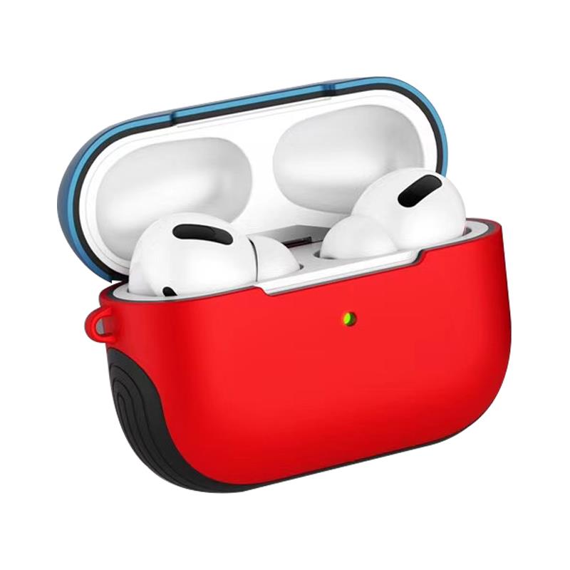 Airpods Pro Uyumlu Kılıf Anti-Shock Kulaklık Kılıfı Darbe Emici Tam Koruma Shockproof Kırmızı - Mavi