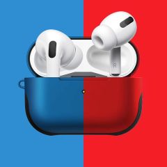 Airpods Pro Uyumlu Kılıf Anti-Shock Kulaklık Kılıfı Darbe Emici Tam Koruma Shockproof Mavi - Kırmızı