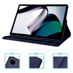 Redmi Pad Tablet 10.6'' uyumlu Kılıf Dönebilen Standlı Smart Kapaklı Tablet Kılıfı Lacivert