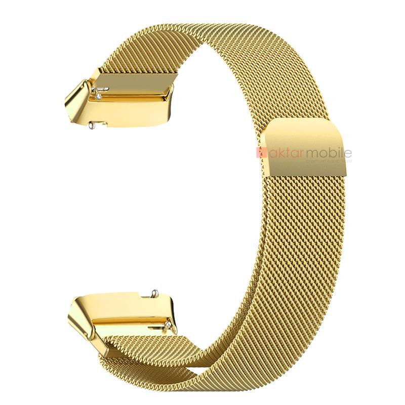 Redmi Watch 3 Active Uyumlu Mıknatıslı Hasır Metal Örgü Kordon Kayış Tam Uyumlu Özel Pim Tasarımı Gold