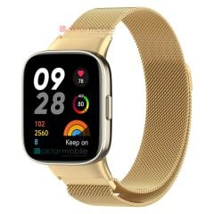 Redmi Watch 3 Uyumlu Mıknatıslı Hasır Metal Örgü Kordon Kayış Tam Uyumlu Özel Pim Tasarımı