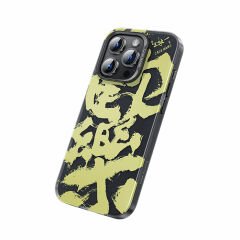 Apple iPhone 14 Pro Kılıf Magsafe Şarj Özellikli Benks Casebang Calligraphy Joy Kapak Siyah