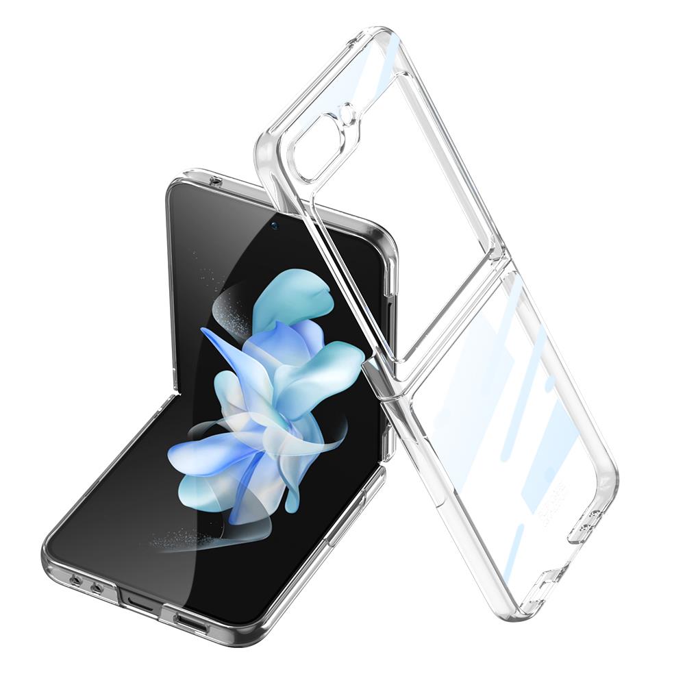 Samsung Galaxy Z Flip 5 Kılıf Premium Camlı Kapak Kamera Korumalı Tam Uyumlu İnce Yapılı Şeffaf