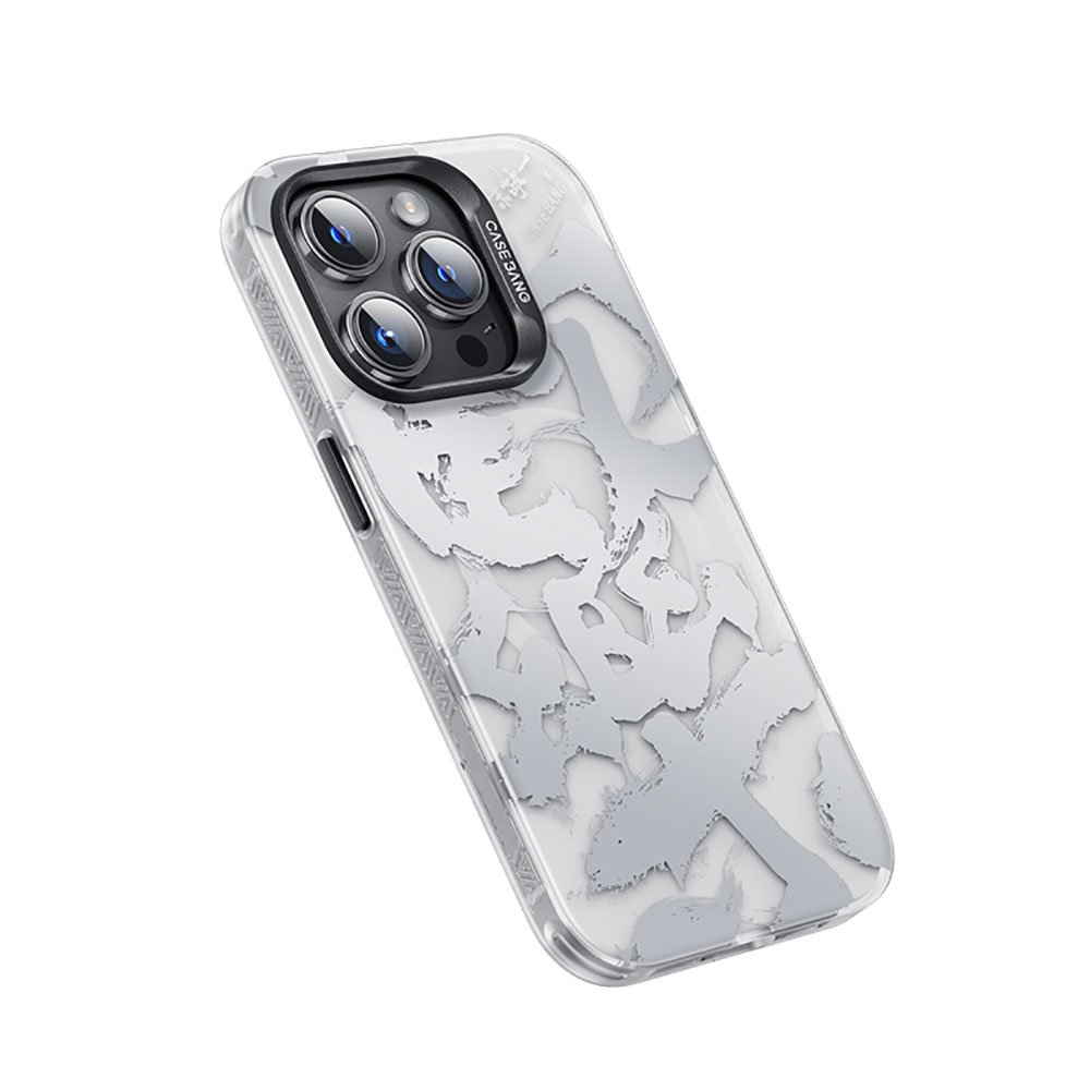 Apple iPhone 14 Pro Max Kılıf Magsafe Şarj Özellikli Benks Casebang Calligraphy Joy Kapak Beyaz