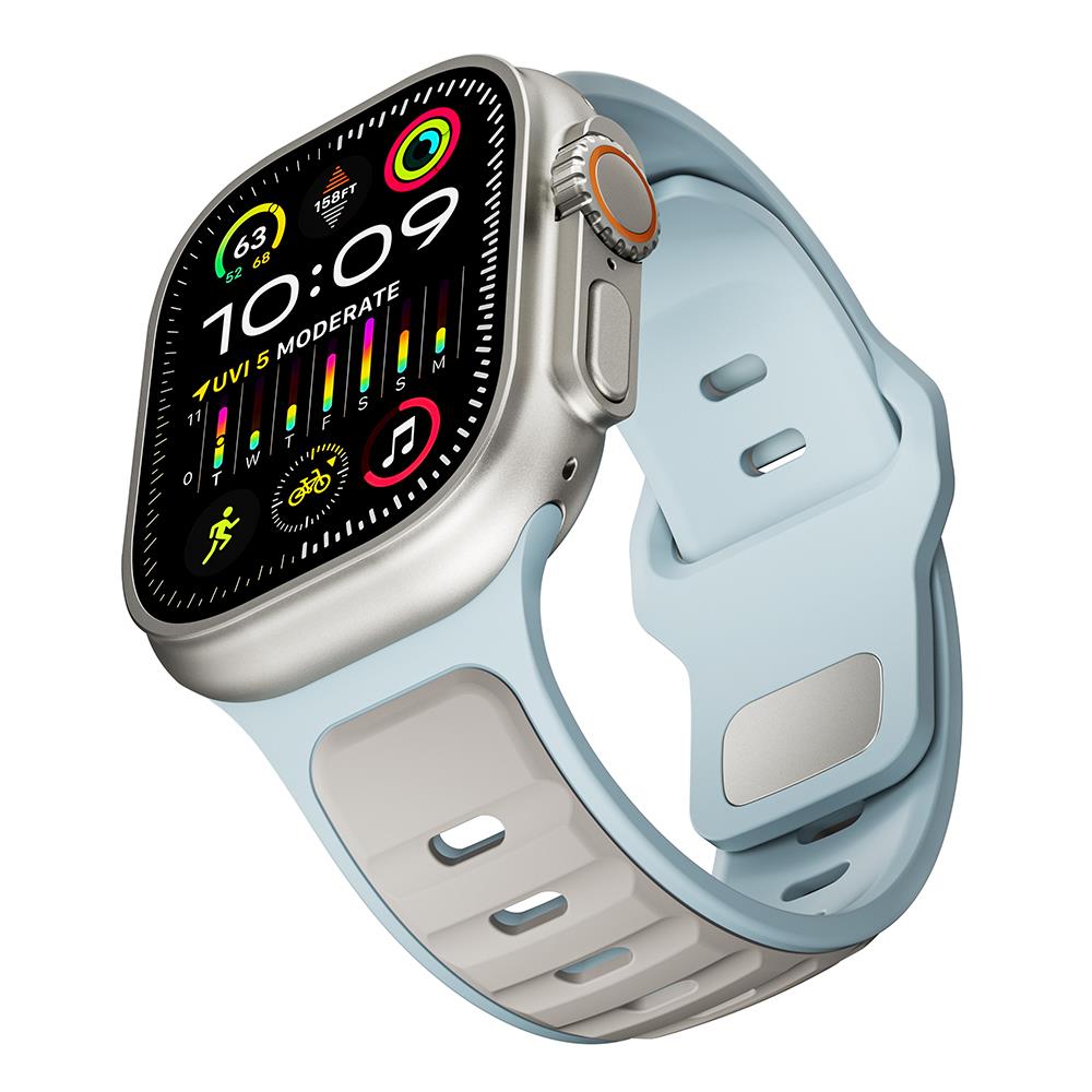 Apple Watch Ultra / Ultra 2 49 mm uyumlu Silikon Kordon Çift Renkli Premium Spor Tasarım Kayış