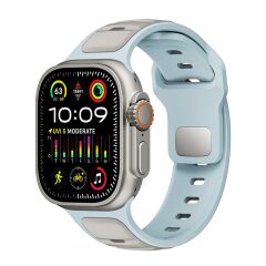 Apple Watch Ultra / Ultra 2 49 mm uyumlu Silikon Kordon Çift Renkli Premium Spor Tasarım Kayış