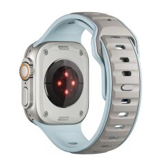 Apple Watch Ultra / Ultra 2 49 mm uyumlu Silikon Kordon Çift Renkli Premium Spor Tasarım Kayış