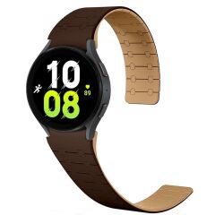 Samsung Galaxy Watch 5 40 44 mm Magnetik Silikon Kordon Mıknatıslı Spor & Şık Tasarım Premium Kayış Kahverengi