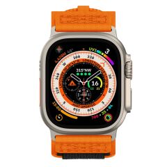 Apple Watch 7 8 9 45 mm uyumlu Bileklik Kordon İnovatif Tasarım Geniş Kayış Hasır Kumaş