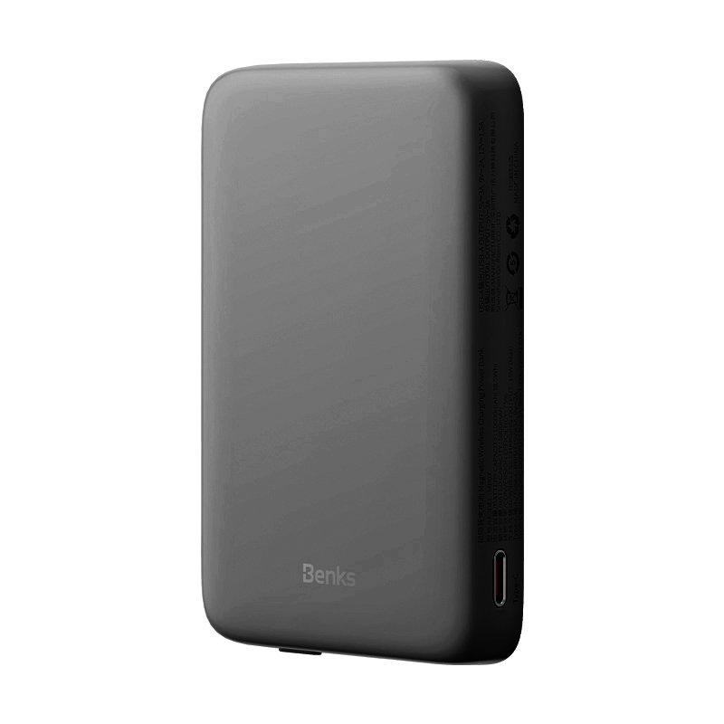 Benks MP07 Magsafe Magnetik İnce Tasarımlı Powerbank 10000mAh iPhone 12-13-14 Serisi Siyah