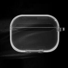 Airpods Pro 2. Nesil Tam Uyumlu Kılıf Hoparlör ve Mikrofon Delikli Şeffaf Kapak Sert PC Sararmaz