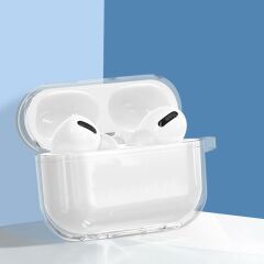 Airpods Pro 2. Nesil Tam Uyumlu Kılıf Hoparlör ve Mikrofon Delikli Şeffaf Kapak Sert PC Sararmaz