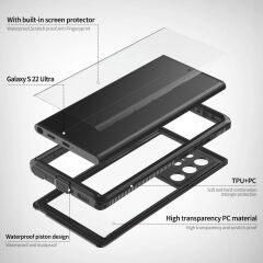 Samsung Galaxy S22 Ultra Uyumlu Su Geçirmez Kılıf - Anti Shock - Tam Uyumlu - 2 Parça