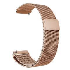 Huawei Watch 3 / Watch 3 Pro Uyumlu Hasır Metal Kordon Mıknatıslı Tel Örgü Kayış Rose Gold