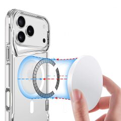 iPhone 17 Pro uyumlu Şeffaf MagSafe Kılıf Silikon Kapak Yükseltilmiş Kenarlar Darbe Emici Koruma Şeffaf