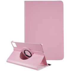 Xiaomi Pad 6 11'' 2023 Kılıf 360° Dönebilen Standlı Kapaklı Tablet Kılıfı Smart Uyku Modlu Açık Pembe