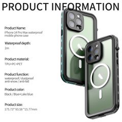 Apple iPhone 14 Pro Max Uyumlu Su Geçirmez Kılıf Tam Uyumlu Silikon Kapak - 2 Parça