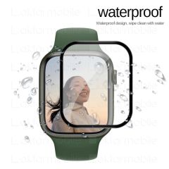 Apple Watch 7 45 mm uyumlu Ekran Koruyucu 3D Tam Kapatan Kavisli PPMA Nano Cam Tam Uyumlu