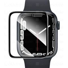 Apple Watch 7 45 mm uyumlu Ekran Koruyucu 3D Tam Kapatan Kavisli PPMA Nano Cam Tam Uyumlu