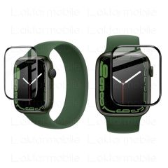 Apple Watch 7 45 mm uyumlu Ekran Koruyucu 3D Tam Kapatan Kavisli PPMA Nano Cam Tam Uyumlu